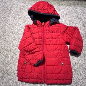 GAP Navy and Red Reversible Jacket with Detachable Hood